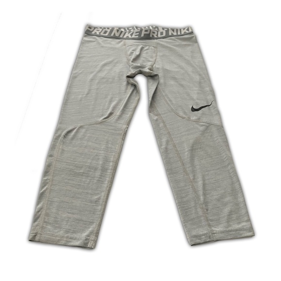 Mens Nike Pro Compression Training Tights Heather Gray Dri-Fit Full Length Large - Picture 4 of 14